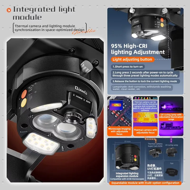 Qianli 6558 Gorilla Trinocular - Electronics Repairs ulasan dan harga